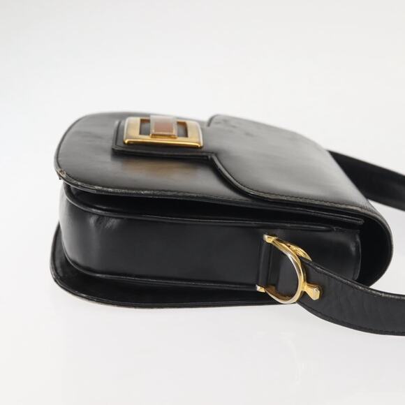 GUCCI Shoulder Bag Leather Navy Gold - Picture 4 of 12